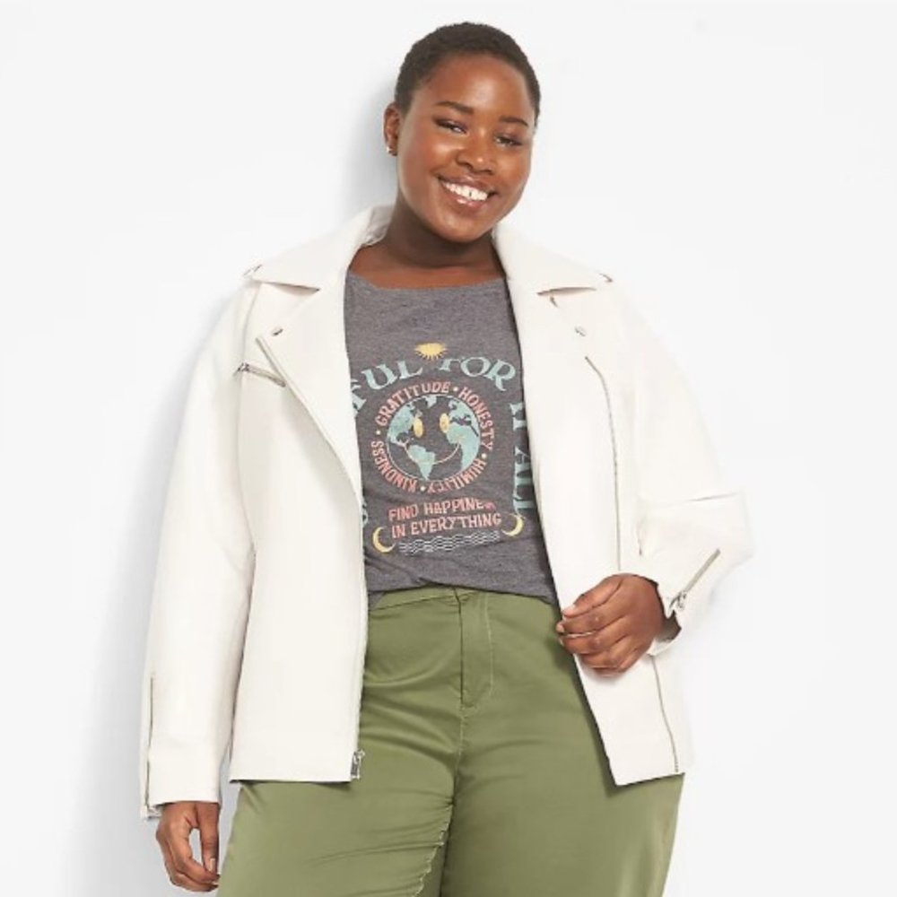 Lane Bryant Faux-Leather Moto Jacket size 14/16